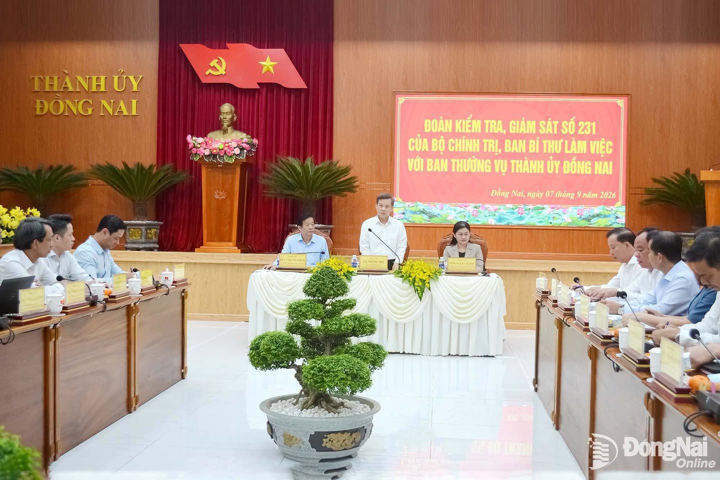 ĐOÀN KIỂM TRA, GIÁM SÁT SỐ 231 CỦA BỘ CHÍNH TRỊ, BAN BÍ THƯ LÀM VIỆC TẠI ĐỒNG NAI